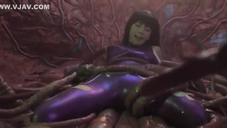 Héroïnes japonaises ligotées par des tentacules