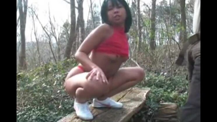 Une MILF asiatique se fait baiser dans les bois
